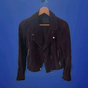 Blank NYC Moto jacket Size S Plum 100% suede leather - Picture 1 of 11