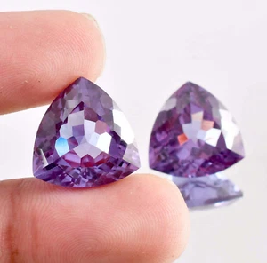 1 Pair Natural Color Changing Alexandrite Trillion Cut Loose Gemstone Certified - Picture 1 of 5