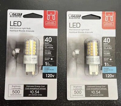 Feit  40-Watt Equivalent T4 Dimmable G9 Bi-Pin LED Light Bulb, Daylight (2PK) - Image 1 of 3
