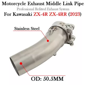Fit For KAWASAKI NINJA ZX-4R ZX4RR Exhaust Escape Modified 51mm Middle Link Pipe - Bild 1 von 7