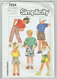 Simplicity 7534 Size Med Uncut Vintage Pattern Unisex PJs Pajamas Pants Shorts - Picture 1 of 2