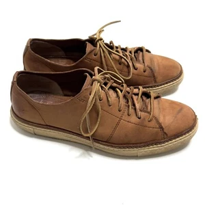 Frye Walker (Mens Size 9) Leather Low Top Shoes Lace Up Sneakers Brown Cognac - Picture 1 of 12