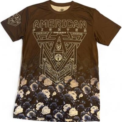 Nueva Camiseta Para Hombre American Fighter Premium Atlética MMA Negra/Azul Rosas XS-4XL Foto 1 de 2