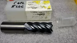 1" X 2" LOC X 4.5" OAL X VÁSTAGO DE 1", FRESADORA DE EXTREMO DE CARBURO DE 6 FLAUTAS, RECUBIERTA DE TIALN - Imagen 1 de 4