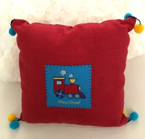 Stephen Joseph neu Kinder rot Choo Choo Kissen 11" mal 11" mit Reißverschluss Bezug - Bild 1 von 11