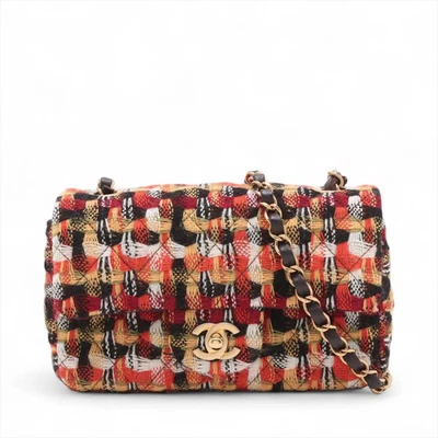 Bolso Chanel Mini Matelasse 20 Tweed Solapa Única Cadena Amarillo x Negro x Ora Foto 1 de 4