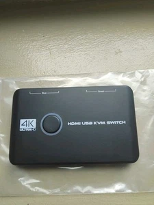 4K KVM Switch HDMI 2 Port Box, USB HDMI KVM Switches for 2 Computers Share Ke... - Picture 1 of 4