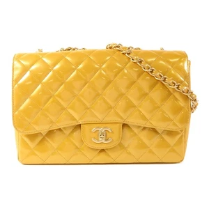 CHANEL CC GHW Large Classic Chain Shoulder Bag Patent Leather Gold - Picture 1 of 15