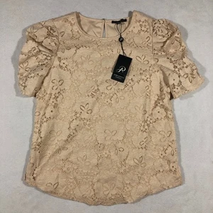 NEU Adrianna Papell Damen Medium Spitze Bluse Top Kurzarm AD1S301161 $ 79 - Bild 1 von 12