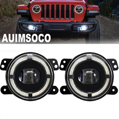 Para Jeep Wrangler JK JKU 2007-2018 par parachoques delantero 4" ED kit de luces antiniebla/de conducción Foto 1 de 4