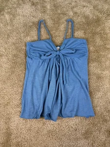 Vintage Next Era Couture Y2K 90s Fairycore Boho Ruched Top Blue Size Large C813 - Picture 1 of 7