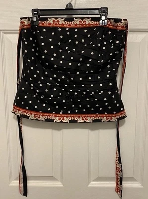 Blusa espartilho bustiê plissada preta e branca feminina White House Black Market tamanho 6 - Imagem 1 de 4