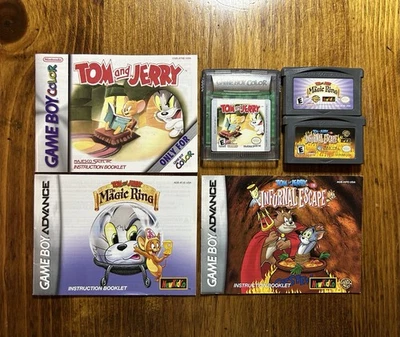 Lote Tom y Jerry - Game Boy Advance Color GBA Infurnal Escape Magic Ring Manual Foto 1 de 4