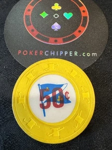 Casino Marítimo Atlántico. 😎👀 Ficha de póker de casino de 50 centavos (C1060) - Imagen 1 de 3