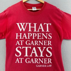 90s Garner Law T Shirt What Happens At Garner Graphic Jerzees SZ L VTG Funny SK8 - Picture 1 of 7