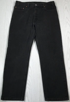 Vintage Black Levi's 505 Jeans Men 36x30 Mid Rise 100% Cotton Straight Leg Y2K - Image 1 of 4