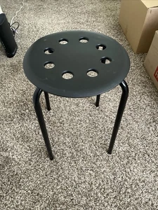 IKEA Stool Marius stackable Kitchen Breakfast Bar Dining Stool BLACK 17 3/4 - Picture 1 of 2