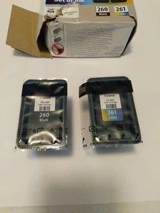 Genuine Canon PG-260 CL-261 Ink Cartridge Combo New Open Box Sealed - Picture 1 of 5