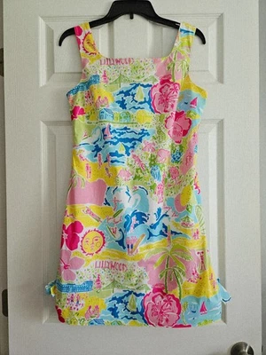 Vestido Lilly Pulitzer LILLYWOOD Etiqueta Blanca Vintage Elástico Talla 10 UNICORNIO Foto 1 de 4