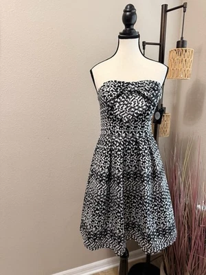 Eva Franco Womens Black Silver Metallic Strapless Party Dress Size 6 NWT - Image 1 of 4