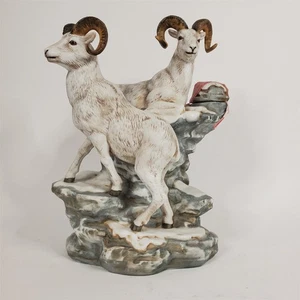 VTG 1980 Ski Country Dall Sheep Rams Large Porcelain EMPTY Ltd. Ed. Decanter - Picture 1 of 14