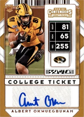 2020 Panini Contenders Draft Picks #143 Albert Okwuegbunam RC Auto - NM-MT - Image 1 of 2