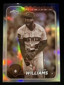 2024 Topps Chrome Sepia Refractor #103 Devin Williams Milwaukee Brewers - Picture 1 of 3
