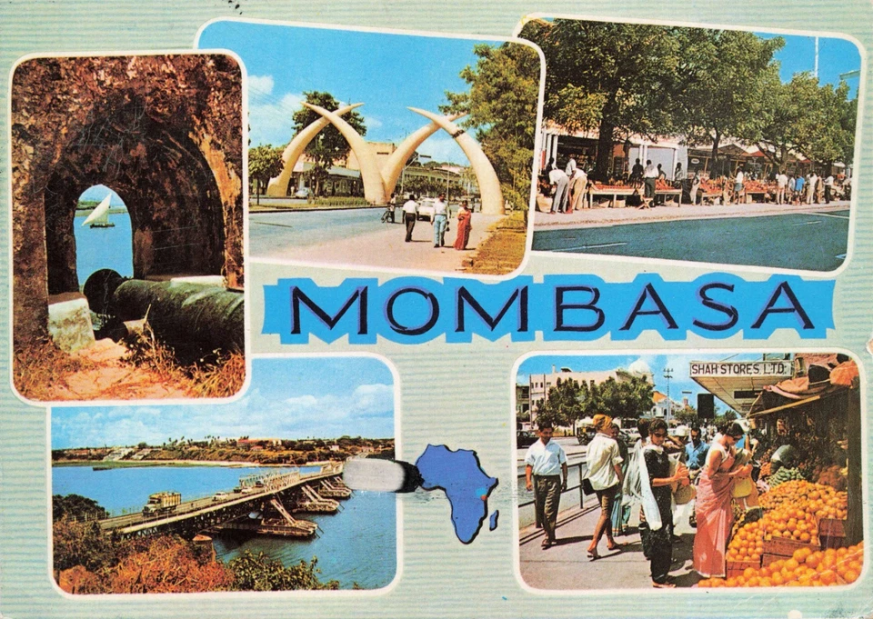 KENIA - Mombasa - Postkarte gelaufen 1994 - Bild 1 von 2