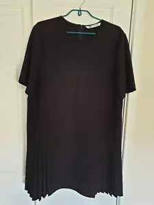Zara Black Pleated Women's Dress Size L - Picture 1 of 4