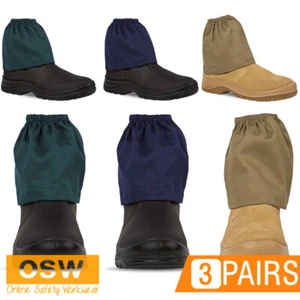 3 x Pairs Work Boot Covers Navy, Khaki, Green Overboot Sock Savers Cover Socks - Picture 1 of 10