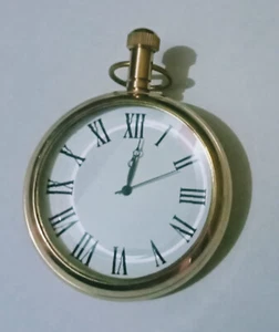 Nautical Vintage American Elgin Look Collectible Antique 2" Brass Pocket Watch - Picture 1 of 5