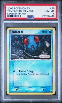 PSA 8 TENTACOOL 66 REVERSE FOIL EX LEGEND MAKER POKEMON - Image 1 of 2