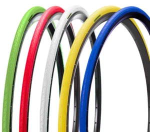 2 COPERTONCINI COLORATI 700X23C (23-622)+ CAMERE VALVOLA PRESTA SLICK FIXED ROAD - Foto 1 di 16