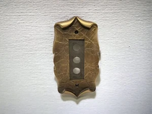 Amerock Carriage House 3 Gang Push Button Plate Wall Cover Triple Brass Gold 908 - Picture 1 of 8