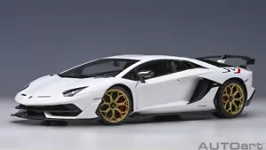 Lamborghini Aventador SVJ 2019 Modello Auto Bianco Metallico 1:18 Autoart - Foto 1 di 14