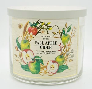Bath & Body Works FALL APPLE CIDER Large Scented 3 Wick Candle 14.5 oz New - Picture 1 of 5