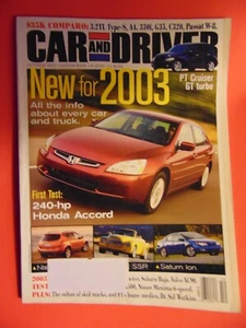 Car and Driver Magazine October 2002 PT CRUISER - Picture 1 of 1