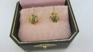 Vtg Juicy Couture Gold Tone Turtle Tortoise Earrings - Picture 1 of 4