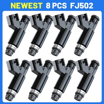 Inyectores de combustible negros 8 piezas FJ502 para GMC Yukon XL 1500 5,3 L V8 2002-2006 Foto 1 de 4