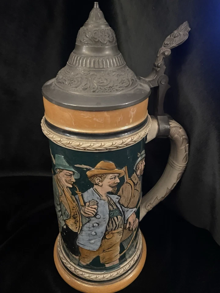 大号复古啤酒斯坦狩猎场景德国场景带狗带枪🌺🌺 — 第 1/4 张图片