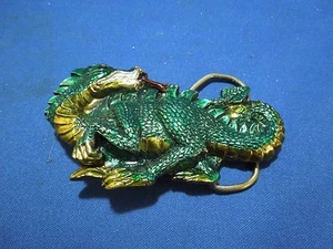 Vintage 1984 Green Dragon Fantasy Belt Buckle from Great American Buckle #H1422 - Picture 1 of 1