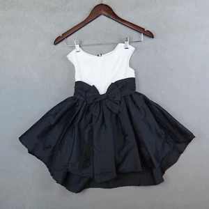 Pippa & Julie Girls Dress Girls 4 Black White Sequin Flare Bow - Picture 1 of 6