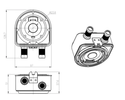 Se adapta a Hyundai Sonata 2005-2015 ix35 2009-2015 1.6 2.0 2.4 enfriador de aceite Stallex Foto 1 de 3