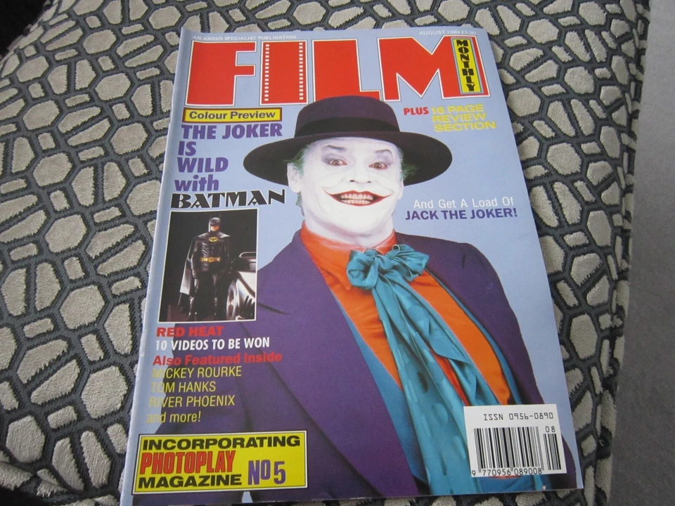 Film monthly magazine,August 1989 ,The Joker,cover,Film news,vol 1 ,no 5 - Image 1 of 1