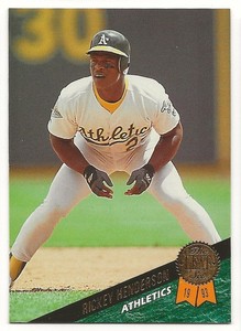 1993 Leaf Baseball Rickey Henderson - Oakland Athletics #291