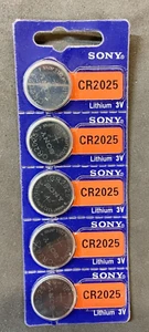 5 Stück Sony CR2025 Lithium Knopfzelle 3 V Batterie Auto Schlüsselanhänger EXP 2028 - Bild 1 von 3
