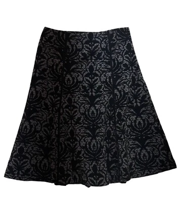 Falda de terciopelo quemado para mujer East 5th Talla 12 Negro Floral Whimsigoth Grunge Foto 1 de 4