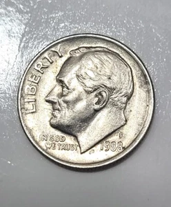 1988-P Roosevelt Dime Double Struck Off Center Strike - Picture 1 of 20