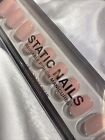 Static Nails New! Pop On Manicure MILKY PINK Square 24pc Set 12 Sizes