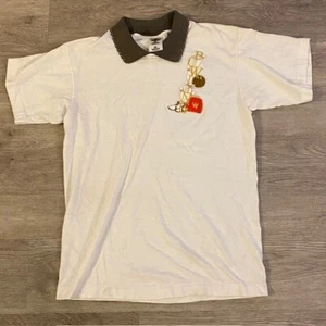 Vintage Women's Bowling Polo Size Medium White Applique Single Stitch - Picture 1 of 5